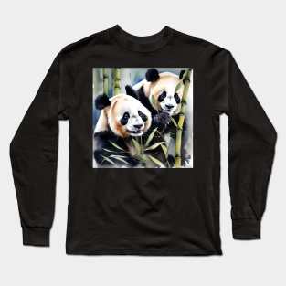 Panda Bear Study Long Sleeve T-Shirt